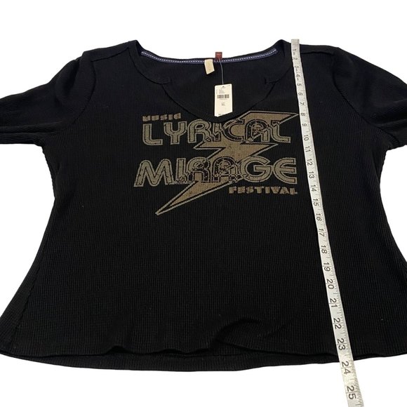 Anthro Pilcro Notched Waffle Top Lyrical Mirage Music Festival Size XL NWT - Picture 8 of 8